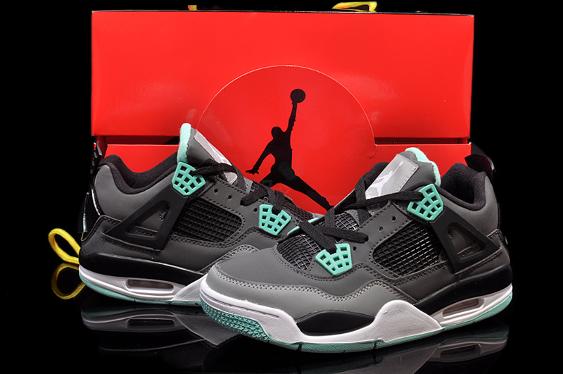 Air Jordan 4 Women Shoes Black/Green Online